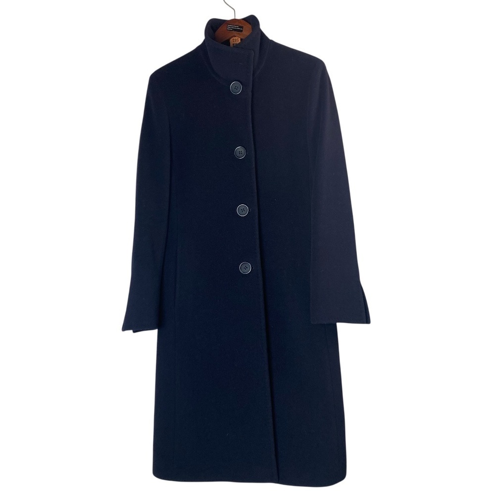 CINZIA ROCCA ICONS Blue Wool Blend Coat Overcoat with Stand Up Collar Size 6***